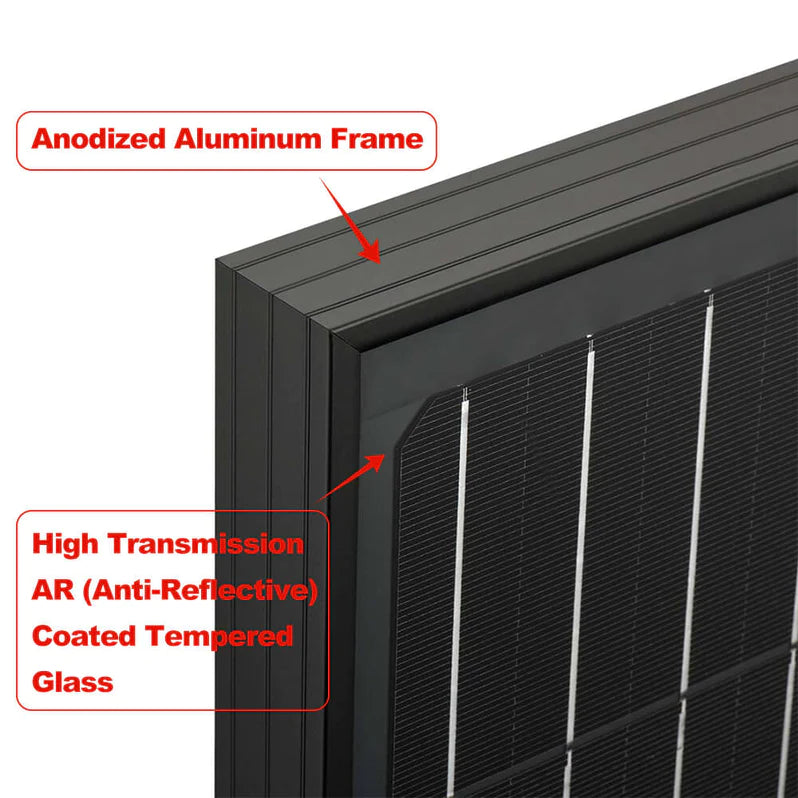 RICH SOLAR MEGA 100 ONYX | 100 Watt 12V Solar Panel Black Edition