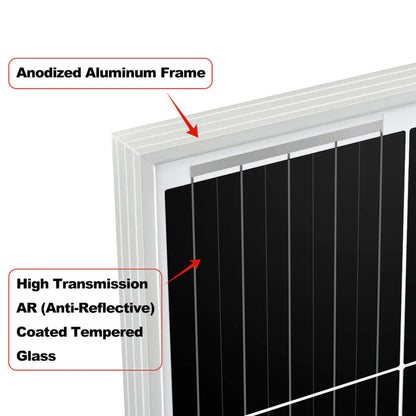 RICH SOLAR MEGA 100 ONYX | 100 Watt 12V Solar Panel Black Edition